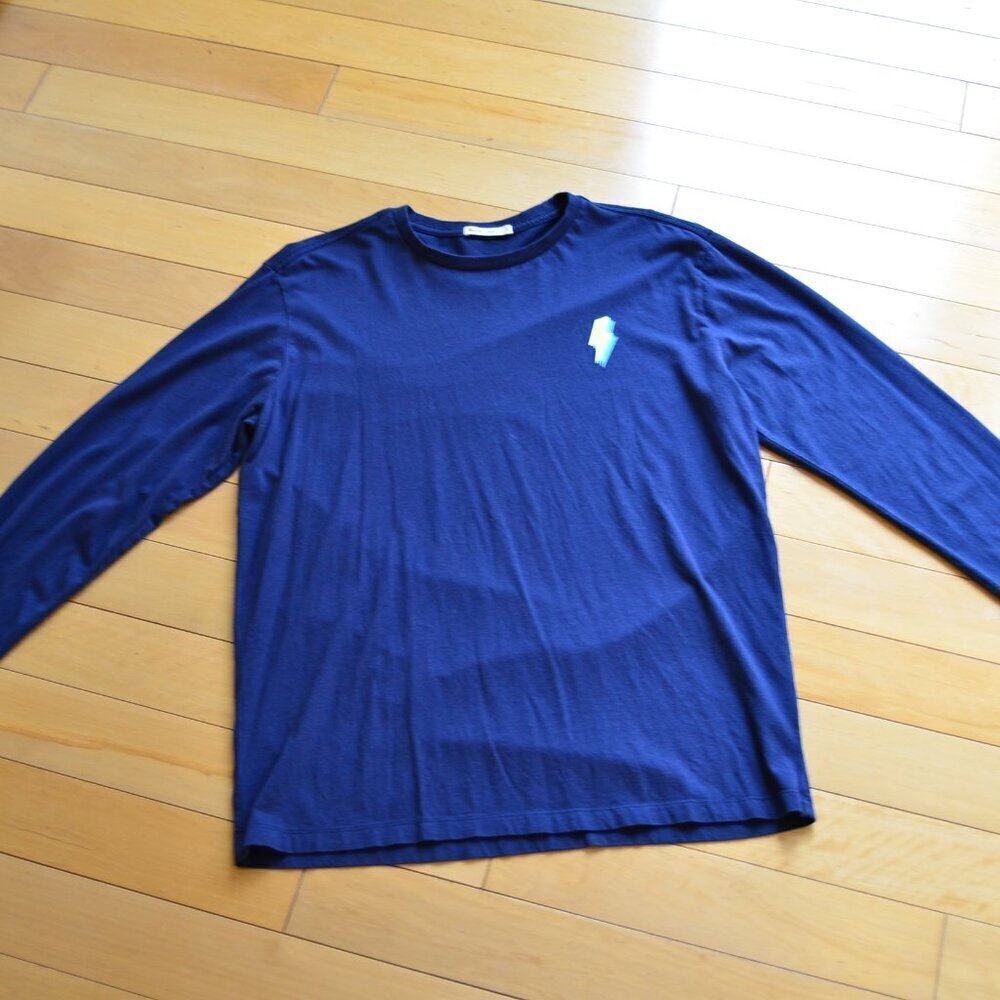 Marine Layer Iris Bolt Graphic Long Sleeve Cotton Modal Tee Size S Men Navy